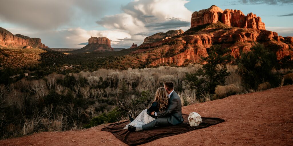 Couple overlooking scenary